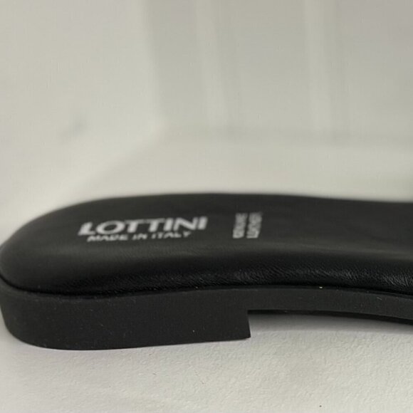 LOTTINI Made In Italy Leather Slide Sandals With Studs And Buckle Size 40 - Picture 7 of 8